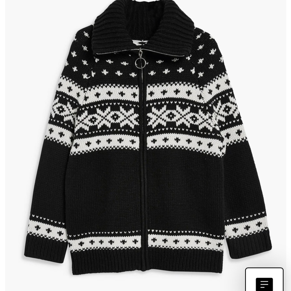 Topshop Oversized Fair Isle Cardigan